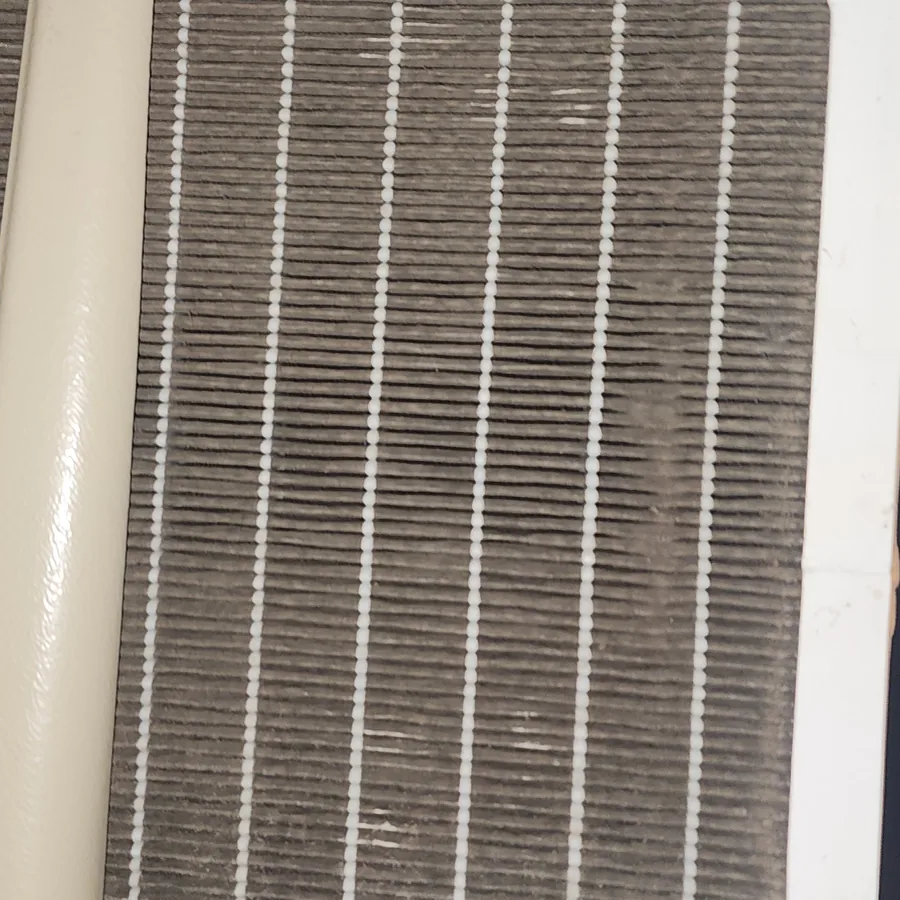 Second clogged filter caked with crawl space debris from the same failed dehumidifier in Cary NC