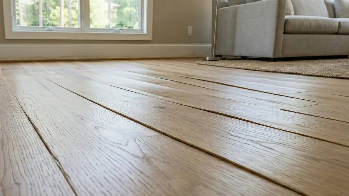 Cupped hardwood flooring caused by high humidity