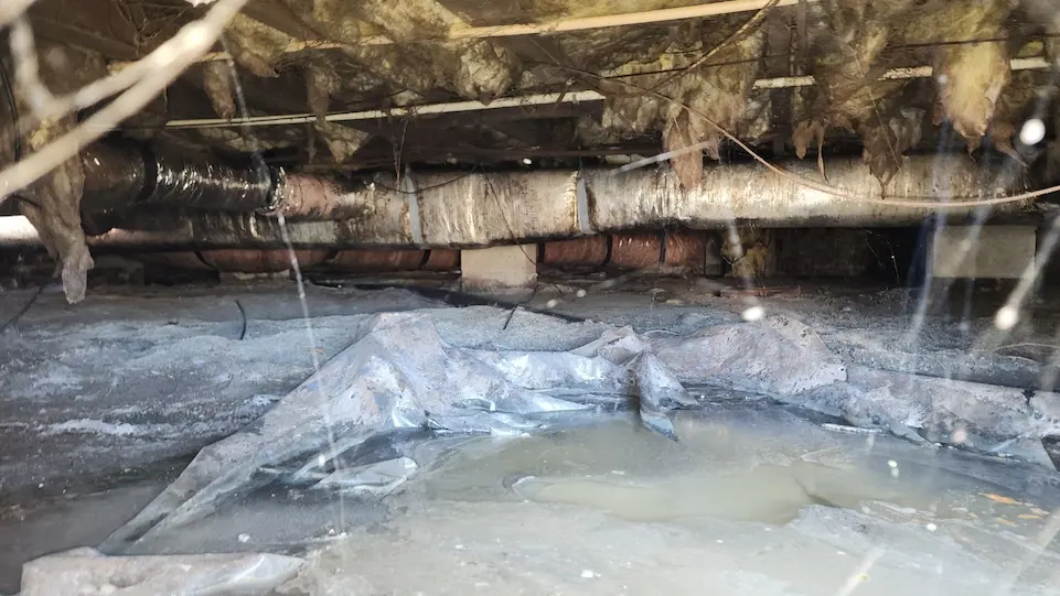 Vented crawl space with open foundation vent in Raleigh, NC