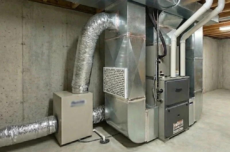 Whole-house dehumidifier basement installation in Raleigh NC